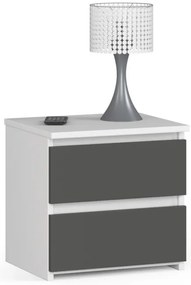 Nočný stolík CL2 2SZ CLP biely / sivý