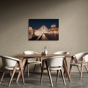 Sklenený obraz - Louvre v noci (70x50 cm)