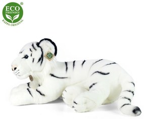 Rappa Plyšový tiger biely, 60 cm ECO-FRIENDLY