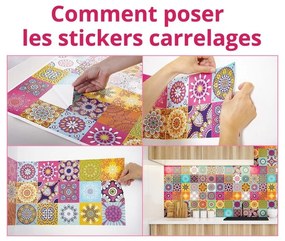 Sada 60 dekoratívnych samolepiek na stenu Ambiance Fernando, 15 × 15 cm