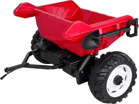 JOKOMISIADA Akumulátorový traktor s prívesom a pohyblivým sklápacím košom PA0347 červený