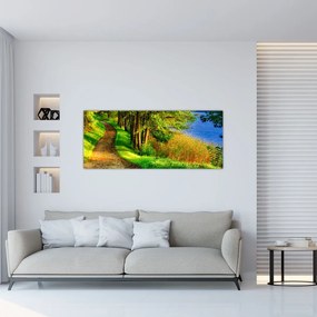 Obraz chodníky pozdĺž vody (120x50 cm)