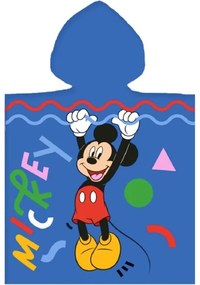 Chlapčenské plážové pončo - osuška s kapucňou Mickey Mouse - Disney - 100% bavlna - 50 x 110 cm