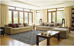 Diamond Carpets India, Ručne viazaný kusový koberec Diamond DC-JK 1 SILVER / BLACK, 180x275, šedá, chodba / predsieň