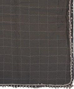 Sivá prikrývka na posteľ a 2x obliečka na vankúš Bulb - 230*250 cm / 50*70 cm