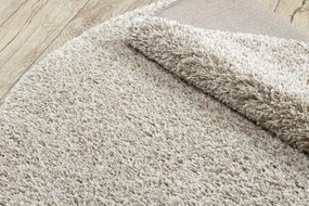 styldomova Béžový shaggy koberec supreme 51201056 kruh