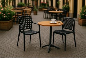 Plastová bistro stolička OLIVER, čierna