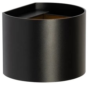 Moderná nástenná lampa čierna okrúhla - Edwin