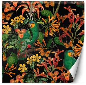 Gario Fototapeta Vták na pozadí listov abstraktné farebné - Andrea Haase Materiál: Vliesová, Rozmery: 100 x 100 cm