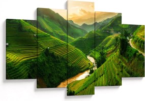 Obraz - Ryžové terasy Mu Cang Chai (150x105 cm)