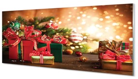Obraz na akrylátovom skle Darčeky vianočné ozdoby svetla 120x60 cm