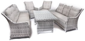 Záhradná jedálenská súprava BERKLEY 8 Farba: svetlosivý melír