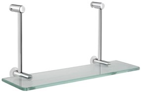 Sapho, Závesná sklenená polička na sprchovú zástenu 400x180x125mm, chróm, 1301-15