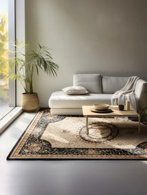 Koberec Hanse Home Herat Adraskan čierny / krémový