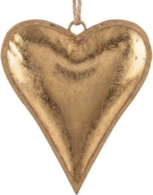 Zlatá antik kovová závesná dekorácia srdca Heart Antique M - 19*3*16 cm