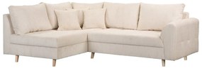 Krémovobiela menčestrová rohová pohovka (ľavý roh) Ariella – Ropez