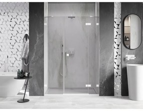 Mexen Lunar, pravé otočné sprchové dvere 150 cm, 8mm číre sklo, biely profil, 834S-150-050-20-00-P