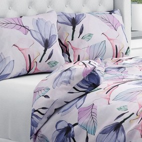 Biante Bavlnené posteľné obliečky Sandra SA-333 Veľké kvety magnólie a kaly Jednolôžko 140x200 a 70x90 cm