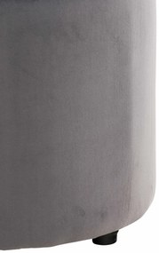 Taburetka s úložným priestorom Pantin - zamat, v42 x Ø44 cm - Sivá