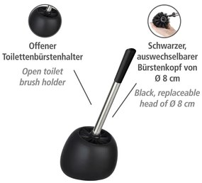 Čierna keramická toaletná kefa Wenko Polaris