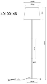 Globo 40100146 - Stojacia lampa JORIS 1xE27/40W/230V