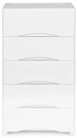 Regál s 5 zásuvkami v bielej farbe