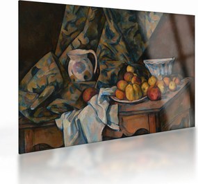 Sklenený obraz - Paul Cézanne, Still Life with Apples and Peaches, reprodukcia (70x50 cm)