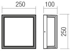 Redo 90565 - LED Vonkajšie nástenné svietidlo QUADRIS LED/20W/230V IP54 antracit
