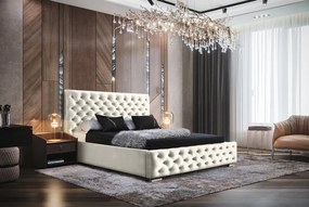 MANŽELSKÁ ČALÚNENÁ POSTEĽ BARON 200x200 S ROŠTOM CHESTERFIELD