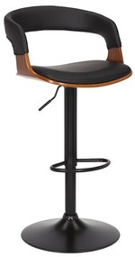 Dizajnová barová otočná stolička Uriela orech / čierna