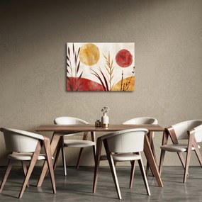 Obraz - Rastliny a kruhy (70x50 cm)