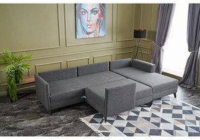 Antracitovosivá rohová pohovka (do tvaru "U") Eris – Balcab Home