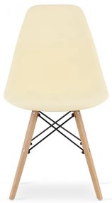 Jedálenská stolička OSAKA krémová (hnedé nohy)