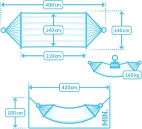 Marimex | Sieť hojdacia s tyčami La Siesta Alabama Kingsize vanilla | 11640551