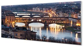 Obraz na akrylátovom skle Italy bridges noc rieka 120x60 cm