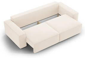 Béžová zamatová rozkladacia/s úložným priestorom pohovka 247 cm Jodie – Micadoni