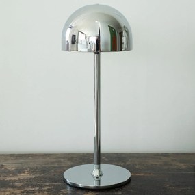 LED stolová lampa na diaľkové ovládanie v striebornej farbe s kovovým tienidlom (výška 30 cm) Tim – Sirius