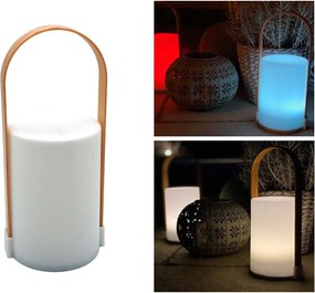 LED stolná lampa s rukoväťou LUNARI 25 cm, biela