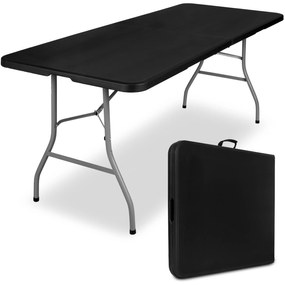 Cateringový stôl FETA, rozkladací do kufra, 180 cm, čierny
