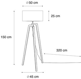 Stojacia lampa čierna s zamatovým tienidlom krokodíl 50 cm - Puros