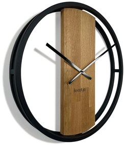 Dubové hodiny Loft Round kovové 50cm, z231
