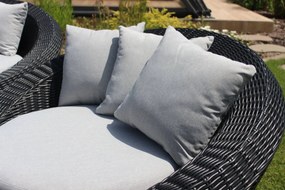 Čierne záhradné ratanové sedenie so stolíkom 4-set