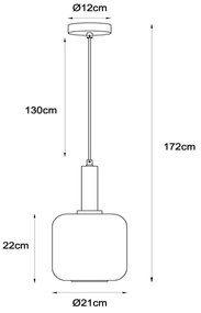 Lucide 45405/01/30 - Luster na lanku ELOISE 1xE27/40W/230V čierna