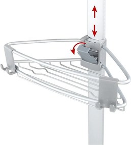 Teleskopická hliníková kúpeľňová polička v matne striebornej farbe Purio – Wenko