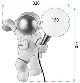 Toolight Toolight, nástenné svietidlo ASTRONAUT APP1804-1W COSMO, biela-zlatá, OSW-04389