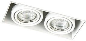 Sada 6 vstavaných reflektorov bielych GU10 sklápateľných bez rámu 2-svetlo - Oneon