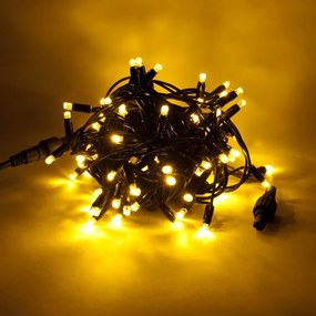 DECOLED Svetelná reťaz LED 5 m, teplá biela, 60 diód, IP67, čierny kábel Easy Fix