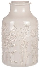 Váza keramická lúčna kvetina, béžová, pr. 19 cm x 31 cm