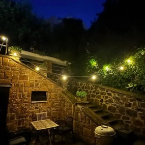 DECOLED Svetelná girlanda pre žiarovky s päticou E27 - 10 m, 10 objímok, IP67, biely kábel