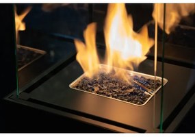 Planika Faro GAS - Vonkajší plynový krb 142x36 cm 8kW čierna + ochranný kryt